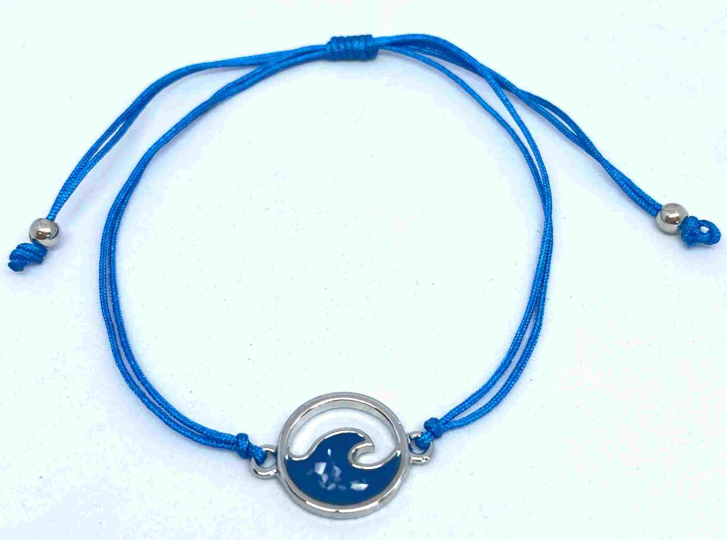 B307 Bracelet Coloured Wave Charm